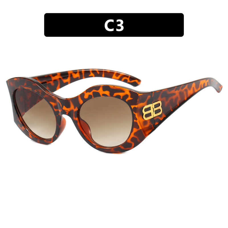 Women's Large Frame Sunglasses Butterfly UV Protection Trendy Retro Style