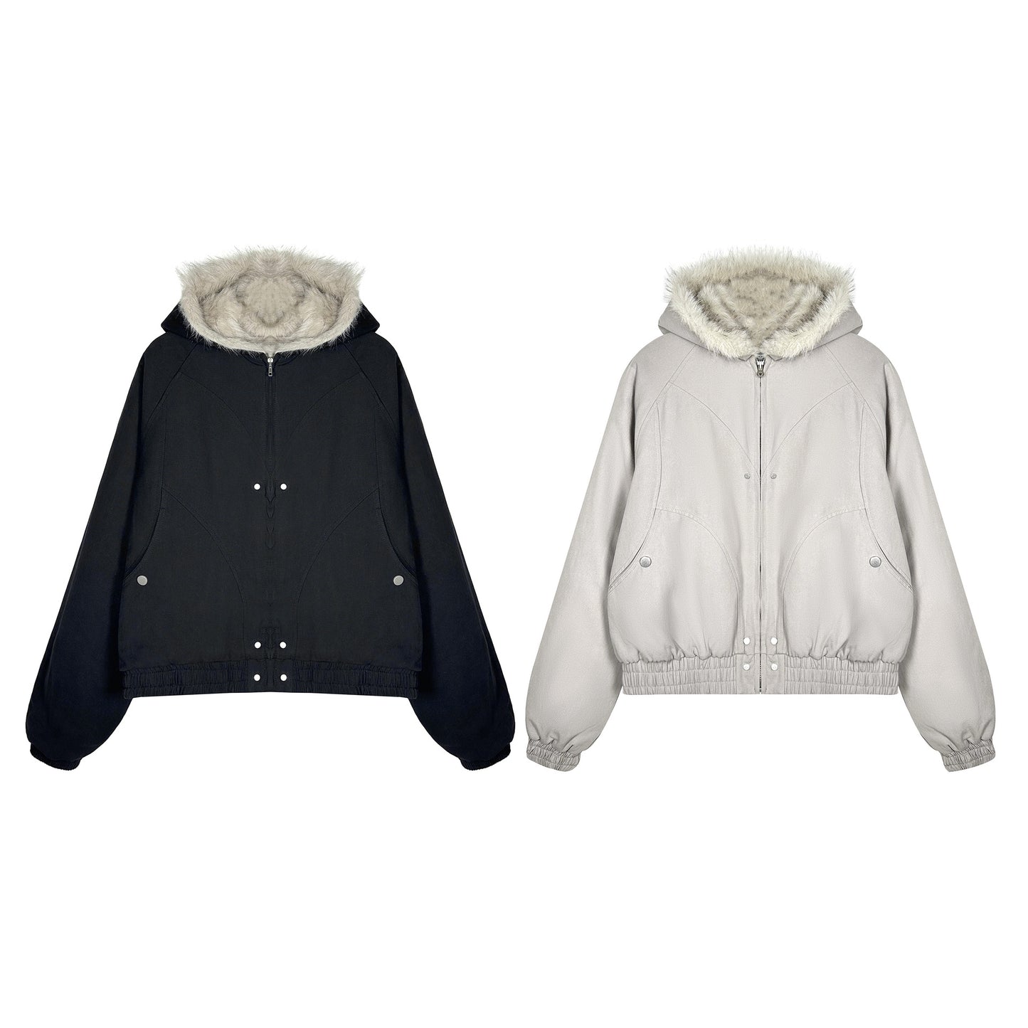 Men's Winter Cotton Jacket Casual Mountain Hawk Design Deconstructed Loose Fit