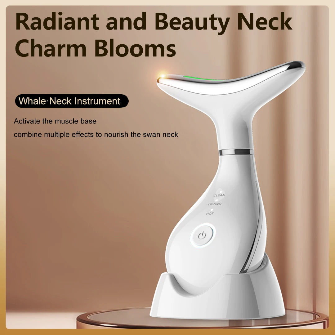 EMS Neck Face Lifting Machine Skin Tightening Massager LED Photon Facial Device