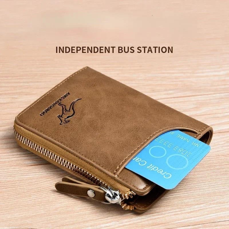 Men's Faux Leather Wallet Slim RFID Blocking Bifold Credit Card Holder Secure
