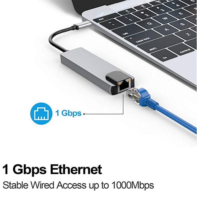 USB-C Hub Type-C to HDMI 4K Ethernet Adapter USB 3.0 Dock Station PD Charger