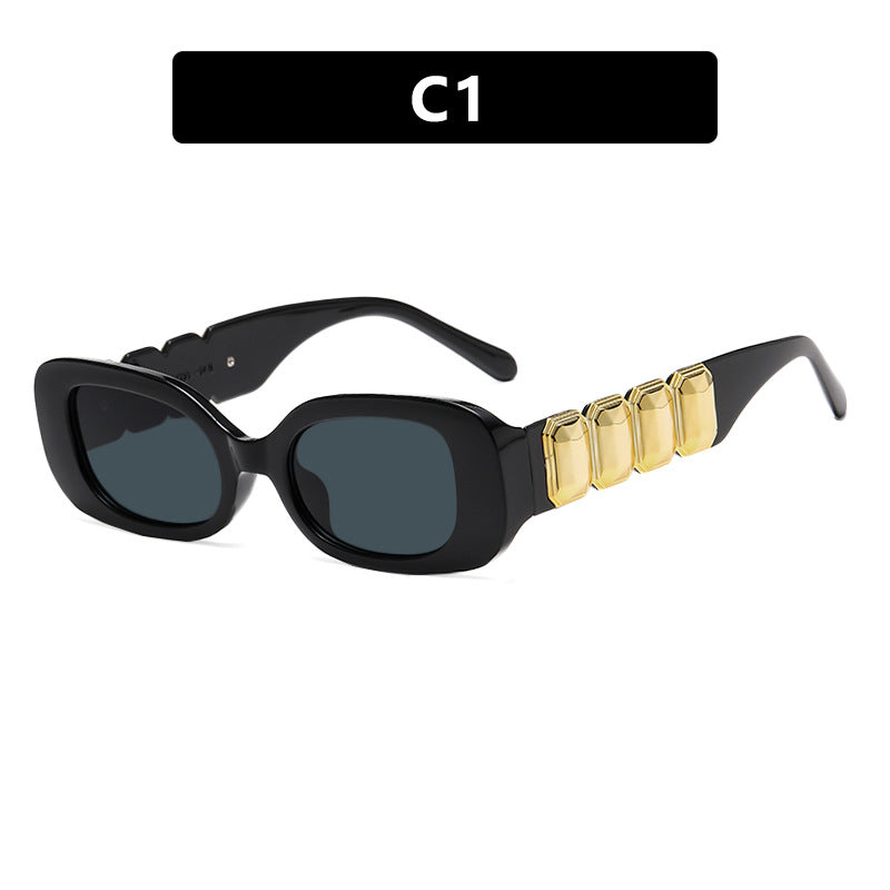 Square Frame Sunglasses Fashionable High-End Street Style UV Protection Women