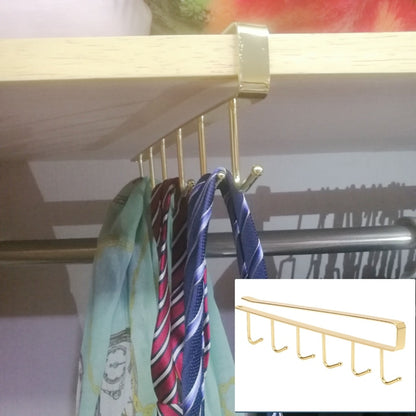 Over Shelf Hanging Rack 6 Hooks Iron Punch Free Install 26x6.5x2.2cm Single