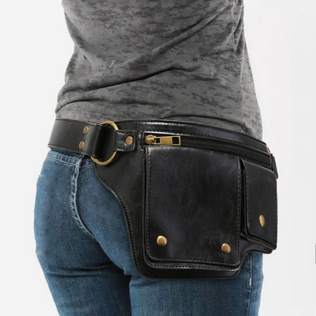 Vintage PU Polyester Sports Bag Secure Adjustable Shoulder Waist Carry Strap