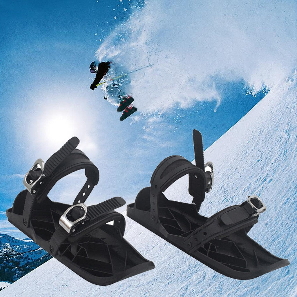 Adjustable Mini Ski Skates Portable Lightweight Snow Gear Ski Travel Essential