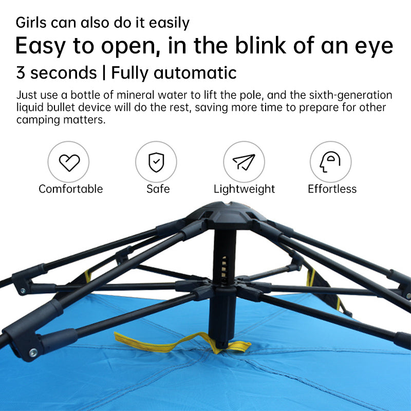 Waterproof Outdoor Camping Shelter Quick Deploy Lightweight Durable Sleeps 3-4