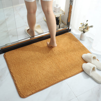 Bathroom Mat Polyester Fibre Absorbent Washable Plush Rectangular Multiple Sizes