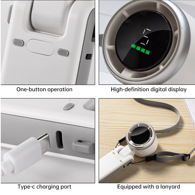 USB Rechargeable Portable Electric Fan Lightweight Foldable Type-C 10W Output
