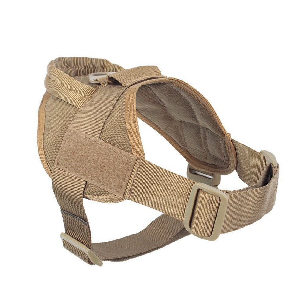 Outdoor Dog Tactical Vest Adjustable Harness Black Military Design Clothing