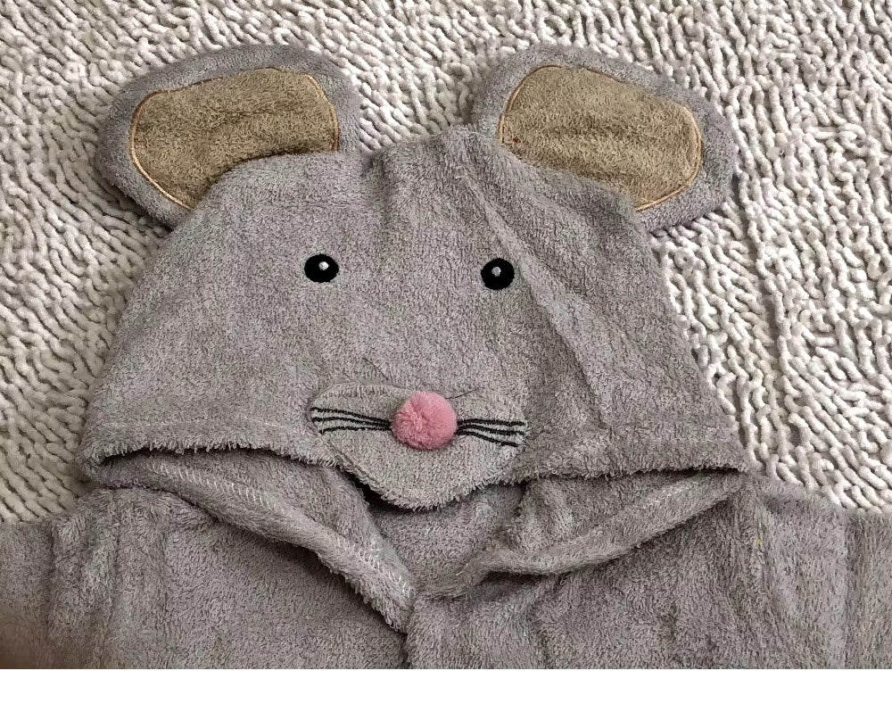 Adorable Hooded Animal Baby Bathrobe Ages 0-2 | Soft, Comfortable, Fun Designs