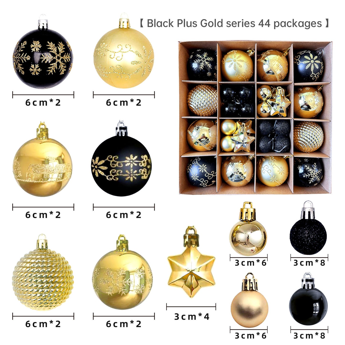 Christmas Tree Ornament Set Premium Bulk Pack Collection Assorted Designs Xmas