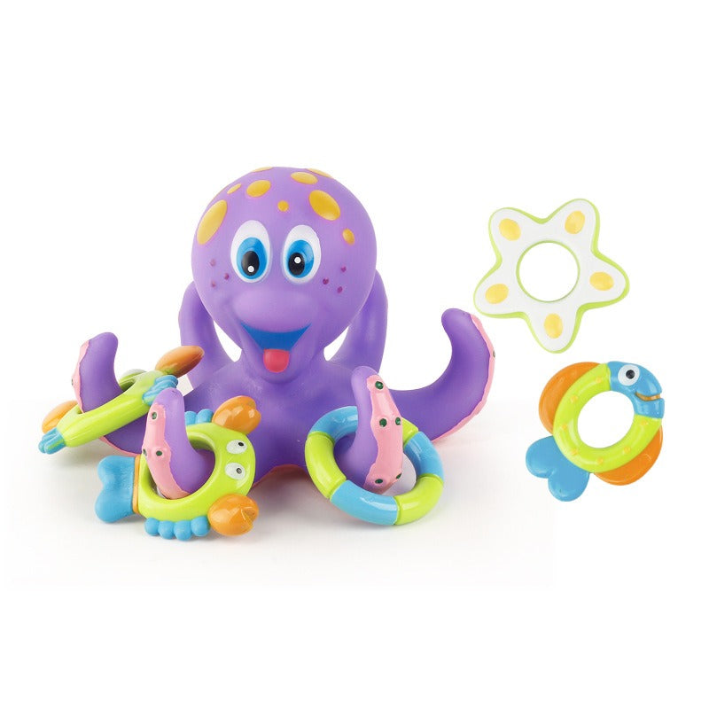Octopus Bathing Toy Baby Ring Toss Game Bath Time Fun Educational Toy Puzzle