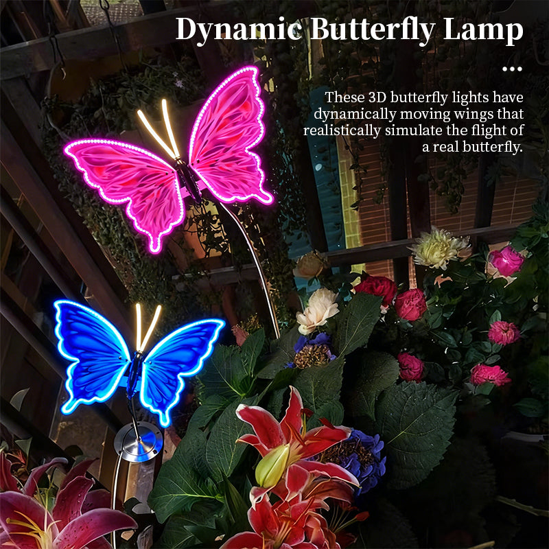 LED Butterfly Lights USB Rechargeable Dynamic Wing Motion Garden Outdoor Decor