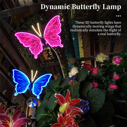 LED Butterfly Lights USB Rechargeable Dynamic Wing Motion Garden Outdoor Decor