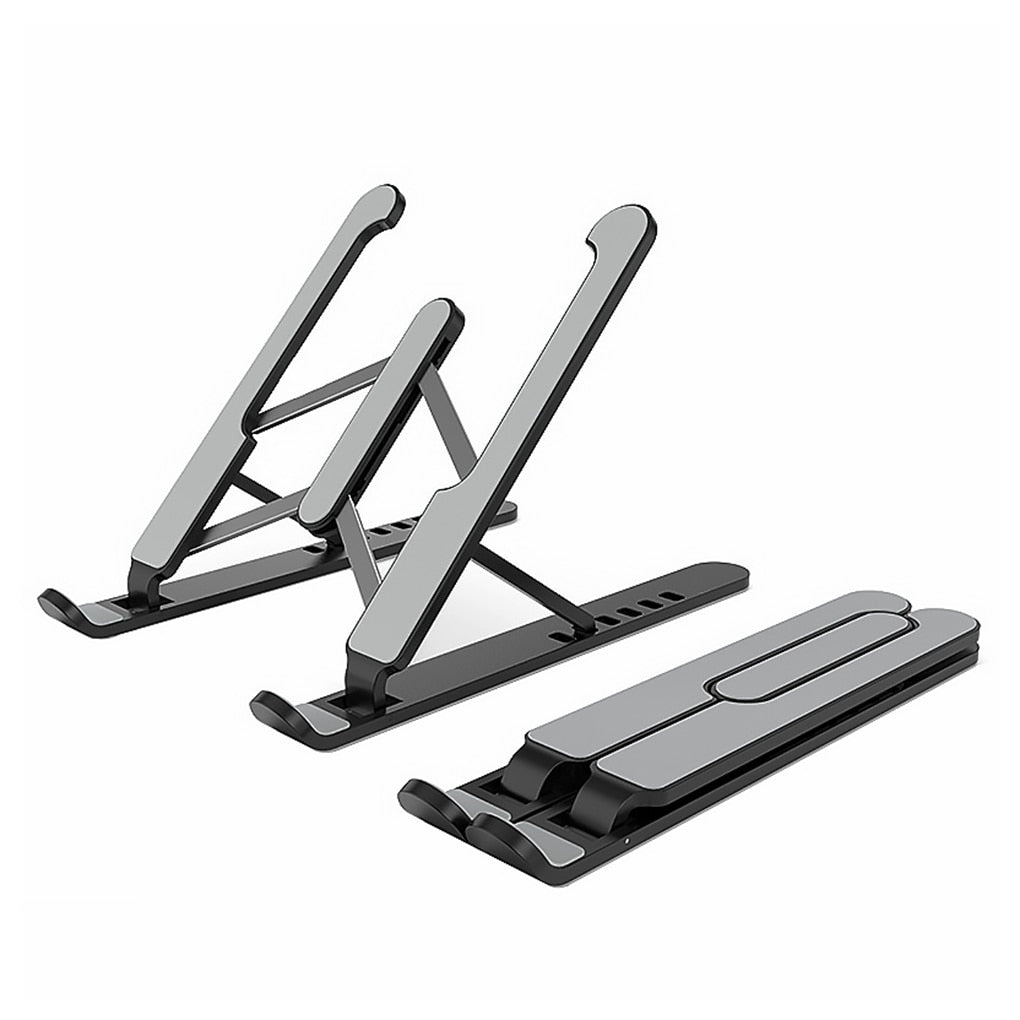 Portable Aluminium Laptop Stand Foldable Height Adjustable Silicone Pads Cooling