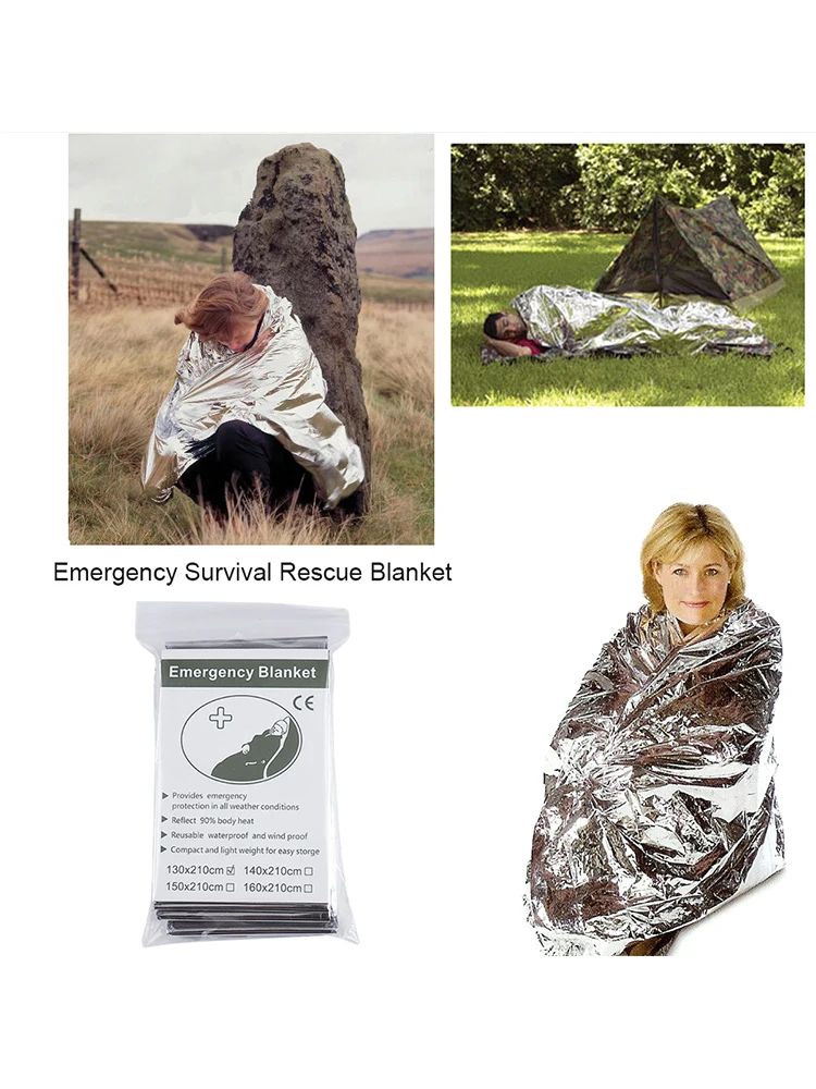 Emergency Thermal Survival Blanket Lightweight Waterproof Heat Retention Wrap