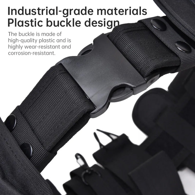 Tactical Holster and Flashlight Pouch Set with MOLLE Duty Belt System 10 Piece