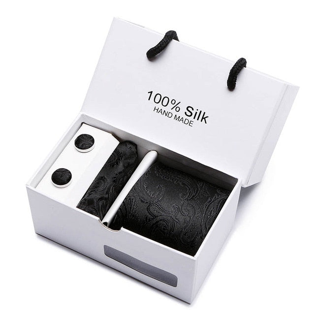 100% Silk 3pc Men's Plaid Tie Set Extra Long Woven Neck Ties Suit Gift Box