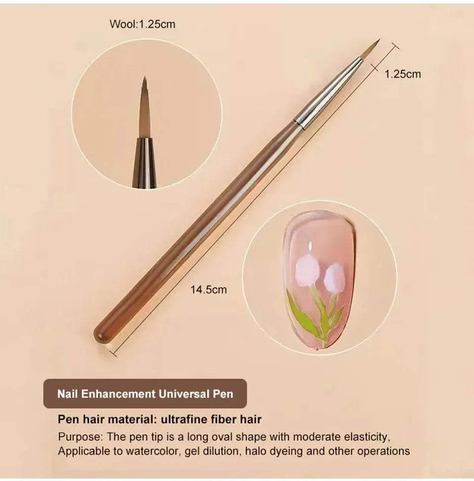 Set of 9 UV Gel Nail Art Brush Set Liner Acrylic Detail Brushes Manicure Beauty