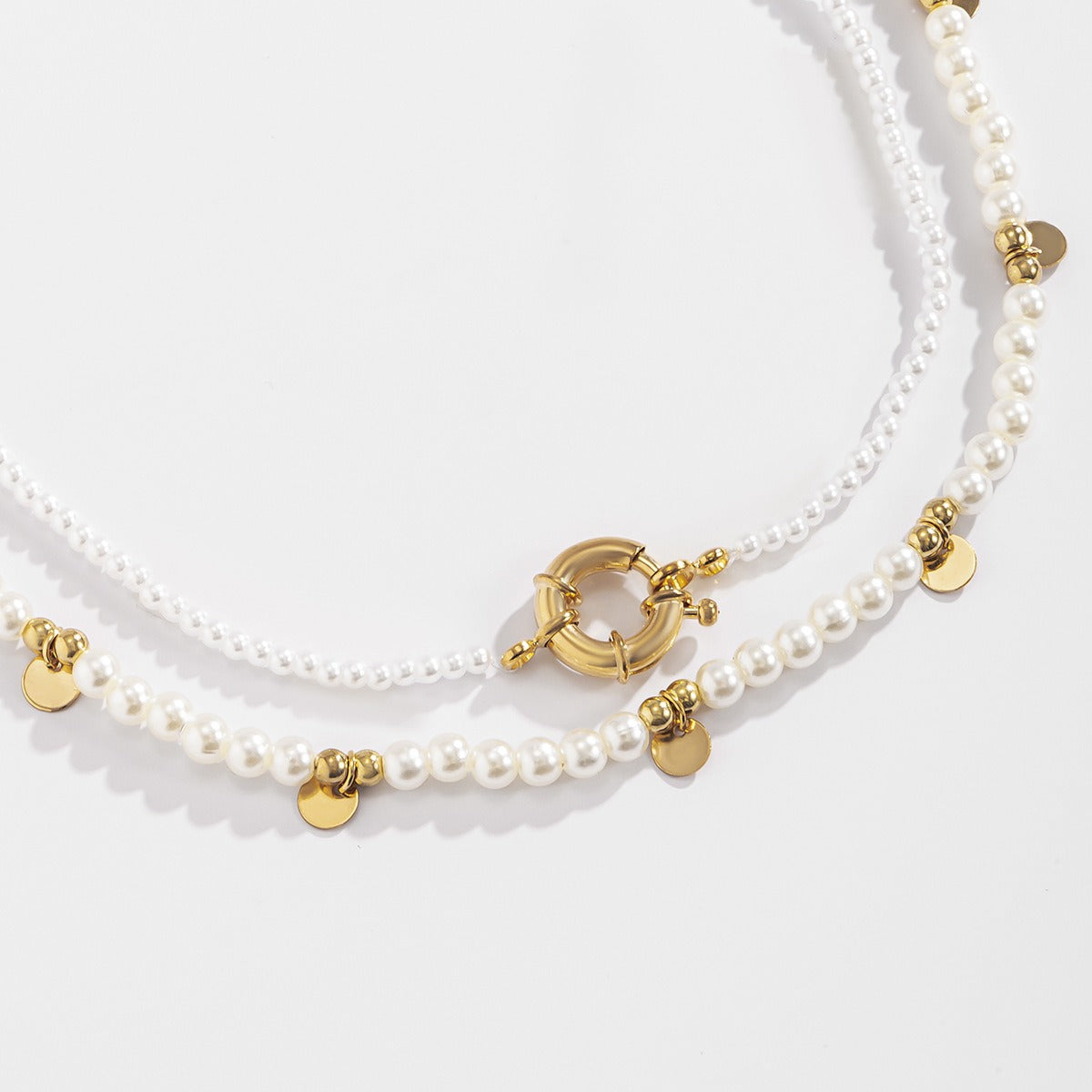 Retro Multi-Layer Pearl Necklace Dangle Pendant Gold Womens Jewellery