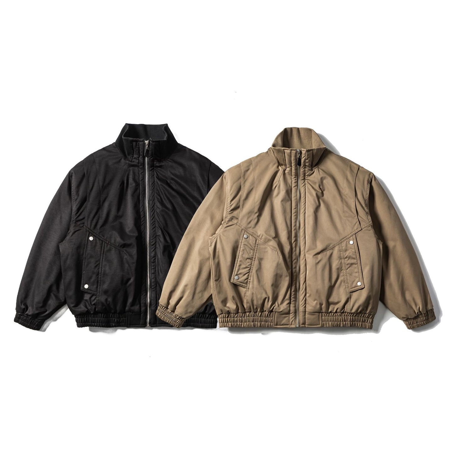 Winter-Ready Stand Collar Jacket Fleece Lining Utility Pockets Front Zip Closure