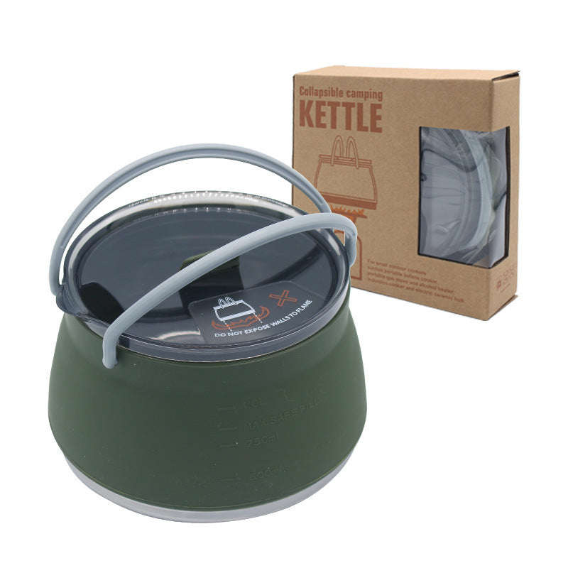 Travel Camping Silicone Kettle Lightweight Collapsible Space Efficient Design
