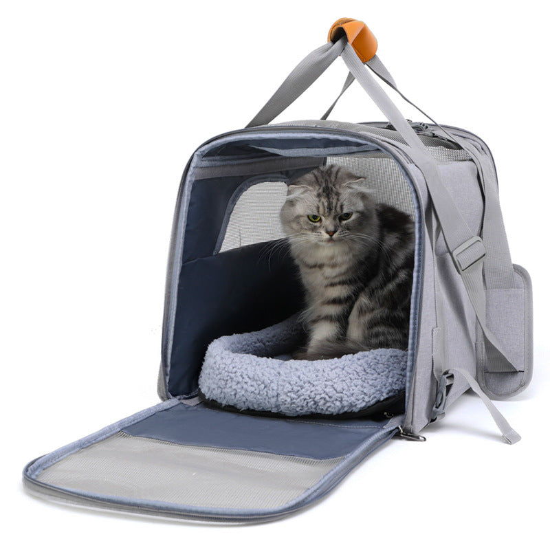 Large Capacity Foldable Pet Carrier Bag Breathable Oxford Cloth Travel Bags