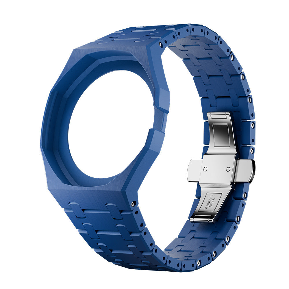 For AP x Swatch Royal Pop Ceramic Watch Case Strap Brushed Stainless Steel Clasp
