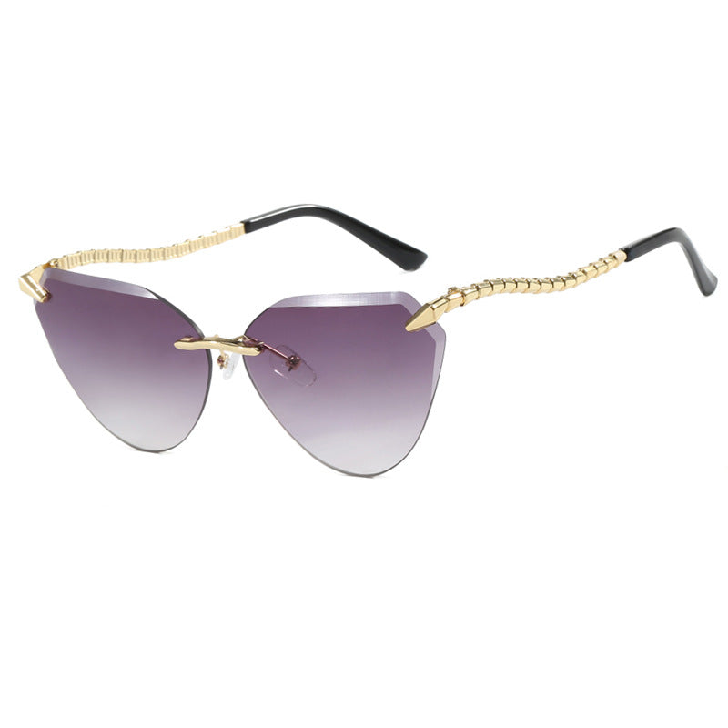 Women Frameless Sunglasses UV400 Protection Lightweight Metal Durable Outdoor