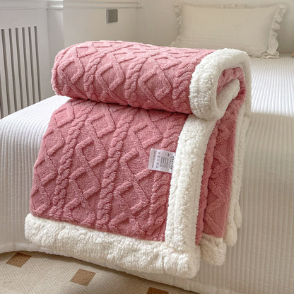 Double-Layer Polar Fleece Blanket for Winter Comfort, Thick and Soft Insulation