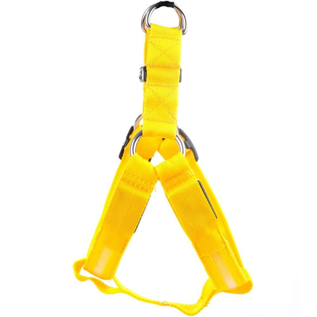 LED Dog Harness Safety Nylon Strap Adjustable Flashing Light Pet Harness XS-XL