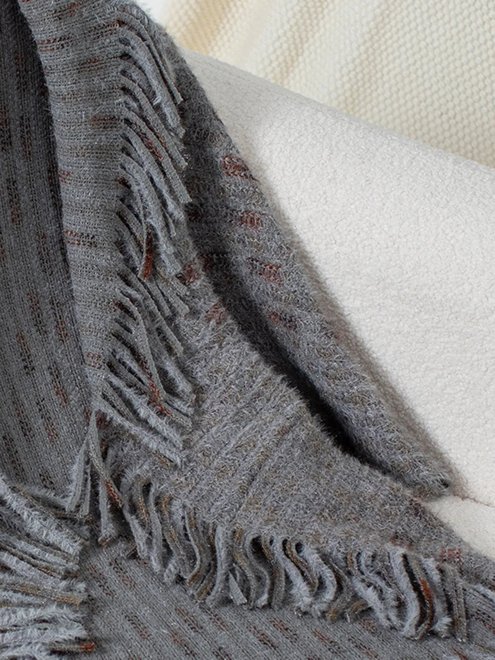 Fringe Open Front Boho Poncho Women’s Half Sleeve Cardigan Knit Cape Shawl Wrap