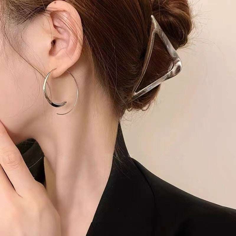 Exaggerated Round Circle Earrings Simple Ear Hooks for Women Fashion Jewelry