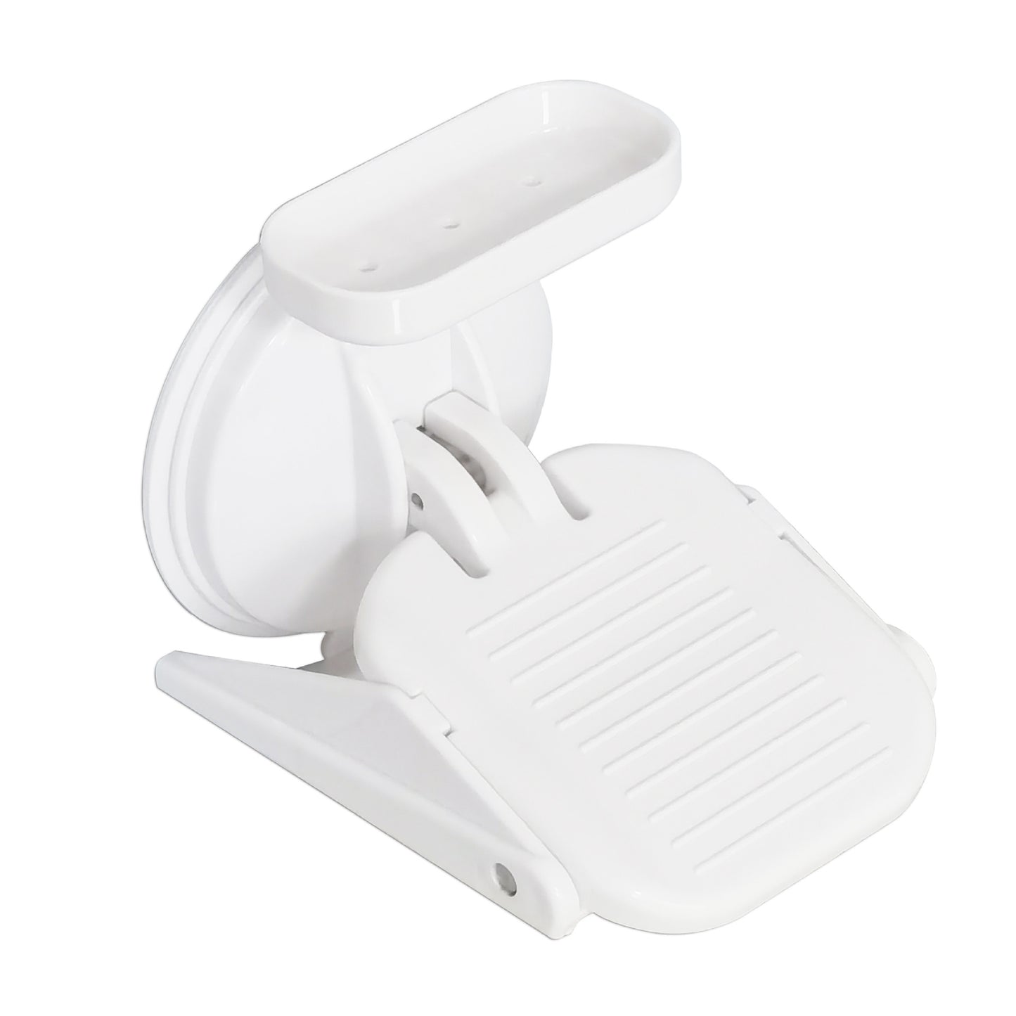Bathroom Foldable Wall Mounted Footrest Suction Cup Bracket Storage Rack Shelf