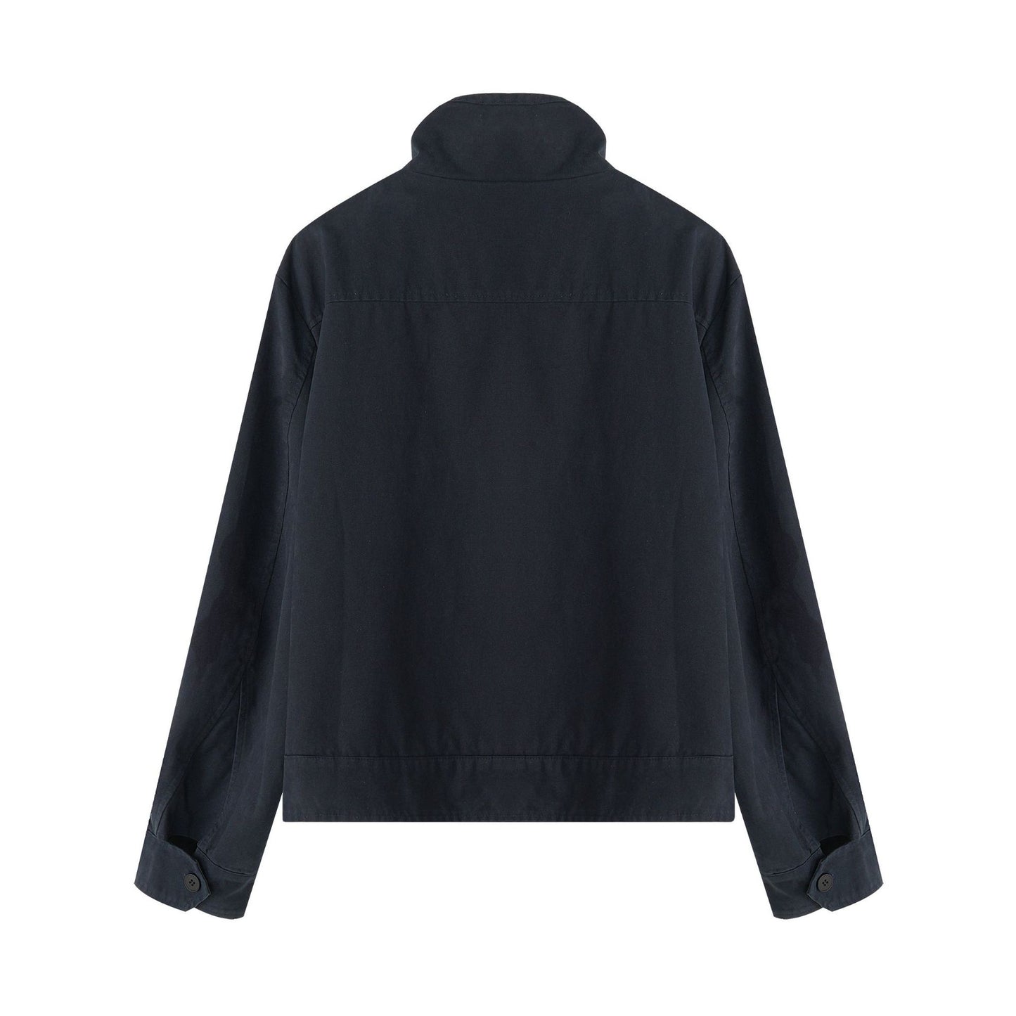 Unisex Loose Fit Stand Collar Jacket Solid Colour Casual Outerwear Collection