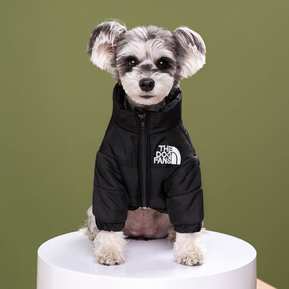 The Dog Fans Windproof Warm Dog Puffer Jacket Winter Coat Large Style Pets Face