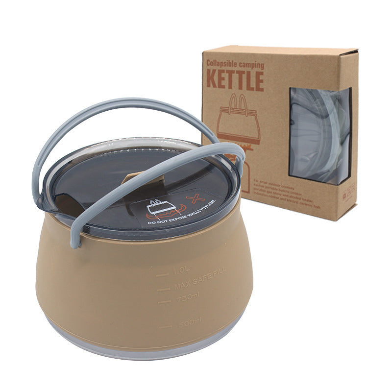 Travel Camping Silicone Kettle Lightweight Collapsible Space Efficient Design