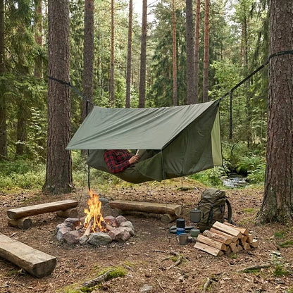 Zip Mosquito Net Hammock Tent 200x80cm Adult Hanging Chair With Rainfly Camping