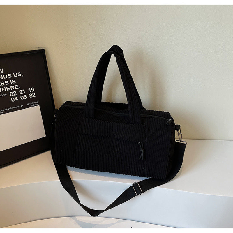 High Capacity Unisex Corduroy Crossbody Bag Sports Shoulder Adjustable Strap