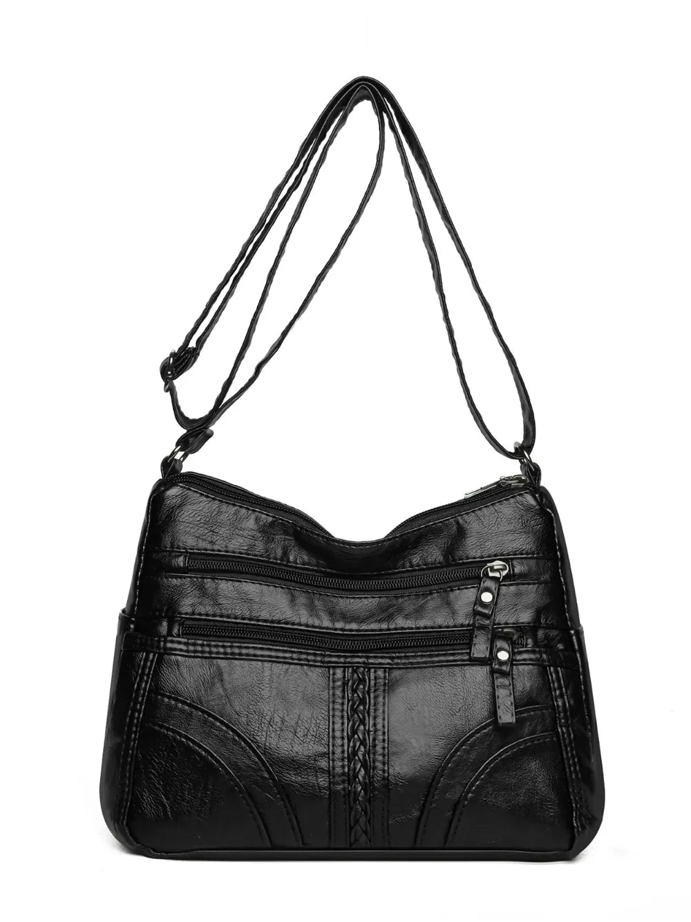 Faux Leather Adjustable Strap Shoulder Bag Medium Size Multiple Colours