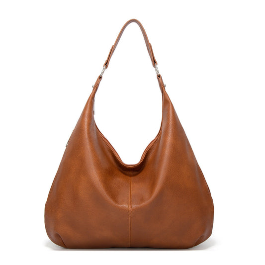 Large Women’s Shoulder Bag Zip Retro Leather Casual Daily Use Tote Bags