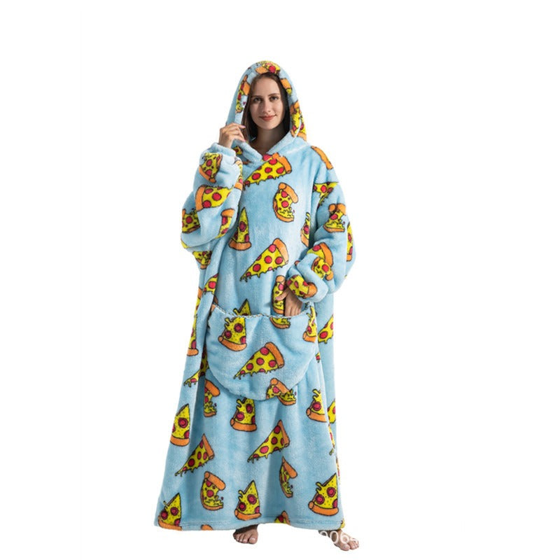 Oversized Blanket Hoodie Adults Ultra-Soft Warm Long Hooded Fleece Pockets