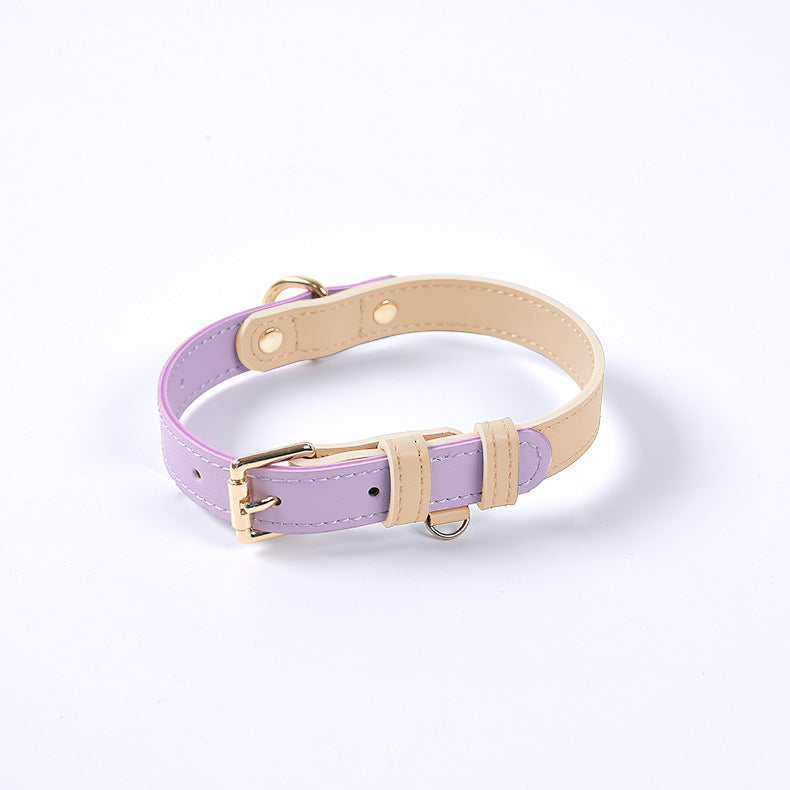 Genuine Leather Pet Dog Cat Collar Leash Dog Rope Chain Belt Pet Supplies