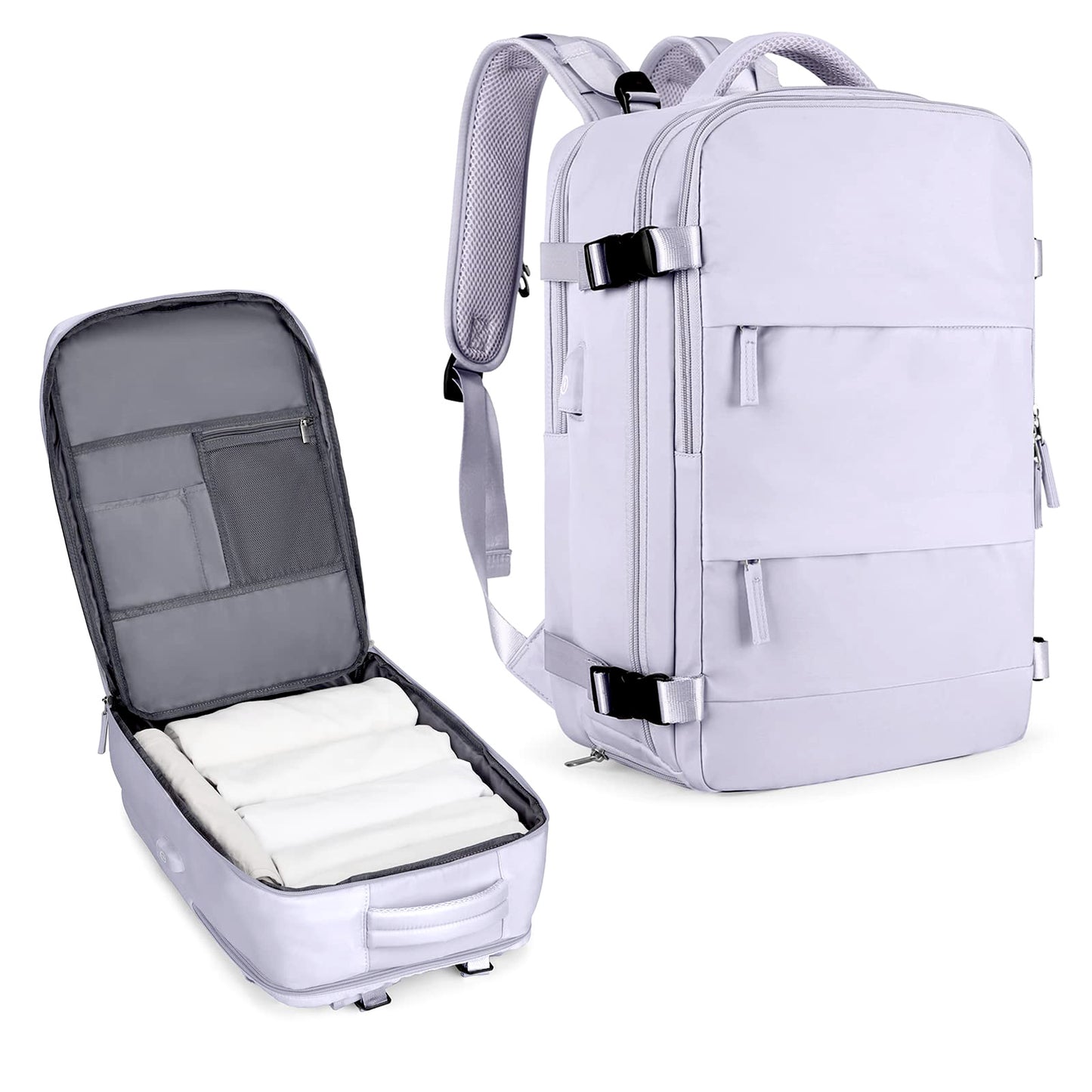 Women's Travel Backpack 20-35L Waterproof USB Charging Port Lightweight Durable
