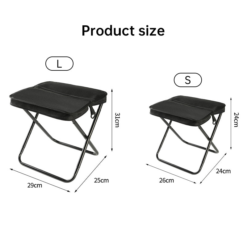 Portable Folding Stool Lightweight Carbon Steel Outdoor Indoor Seating Compact