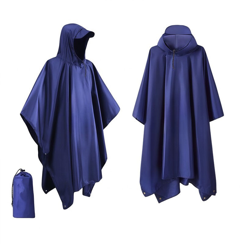 Unisex Lightweight Waterproof Hooded Rain Poncho for Hiking Fishing Climbing