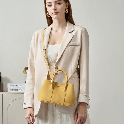Women's Premium Top Grain Leather Crossbody Bag Horizontal Refined Silhouette