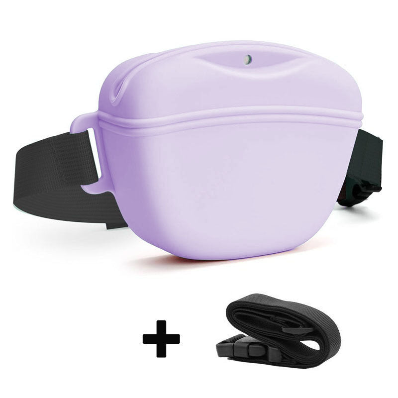 Silicone Dog Treat Bag Waterproof Training Pouch Adjustable Strap Secure Closure