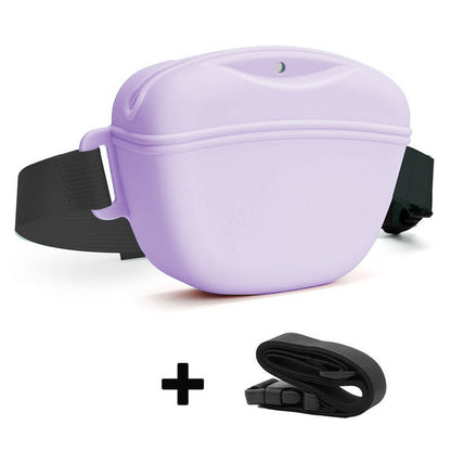 Silicone Dog Treat Bag Waterproof Training Pouch Adjustable Strap Secure Closure