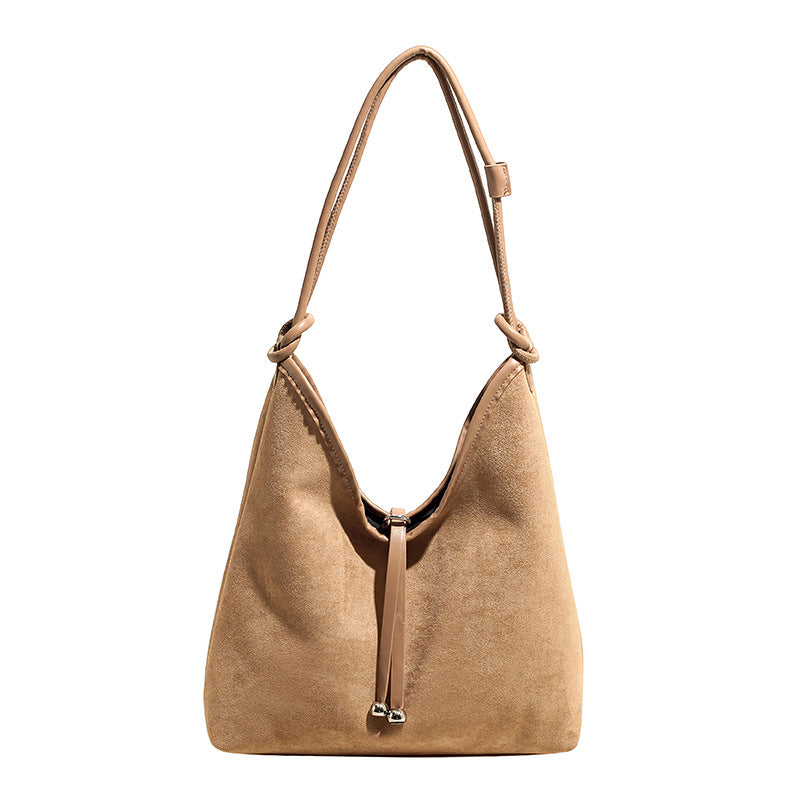 Matte Retro Shoulder Tote Bag Urban Minimalist Design Spacious Large Capacity